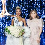 Chelsea Manalo, crowned Ms. Universe Philippines, receives the Megaworld Hotels & Resorts (MHR) ambassador title and the Sampaguita: Woman of Substance award from Charlene Go-Co the hotel group’s Head of Marketing Innovations.