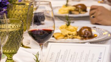 Photo shows the mouthwatering 15-hour Lamb Shoulder Confit, paired with Polenta with Goat Cheese and farm-fresh mushrooms from Banwa Private Island’s Tumarbong Organic Farm.