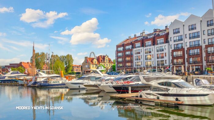 Moored yachts in Gdansk