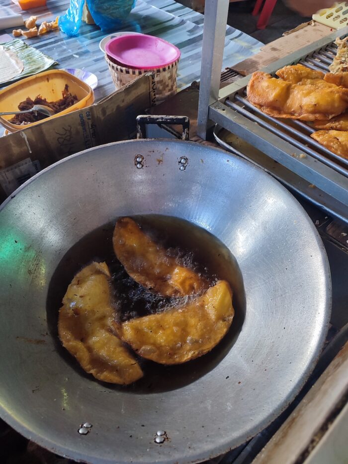 Freshly-cooked empanadas