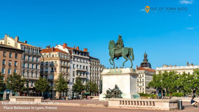 Explore France in 7 Days: Paris, Lyon & the Riviera Equestrian Statue of Louis XIV on Place Bellecour in Lyon, France