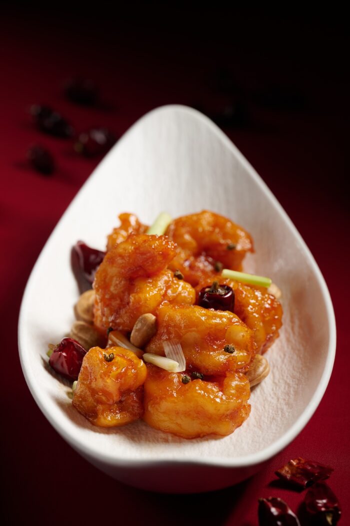 Sauteed Prawn with Eggplant in Sweet and Chilli Kungpao Sauce