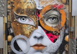 Golden Queen Acrylic on canvas in customized frame 72 x 60 inches 2025