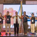 TPB officials Arnold T. Gonzales, Marivic M. Sevilla, and Cesar R. Villanueva, with Department of Tourism (DOT) Region II Director Dr. Troy Alexander Miano, DOT Region XI Assistant Director Judy Colaljo, and DOT Region XII Assistant Director Armin Hautea at the opening of the consumer fair.