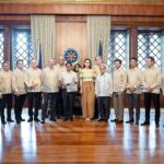 Philippine President Bongbong Marcos greets the cast and crew of The Last Resort at Malacañang Palace on May 21, 2025.