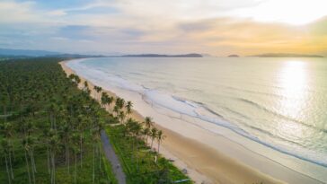 Long Beach, San Vicente, Palawan. Stretching for nearly 14 kilometers (9 mi), this serene coastline reflects Palawan's continued growth, guided by community-based tourism efforts that keep its beauty unspoiled.