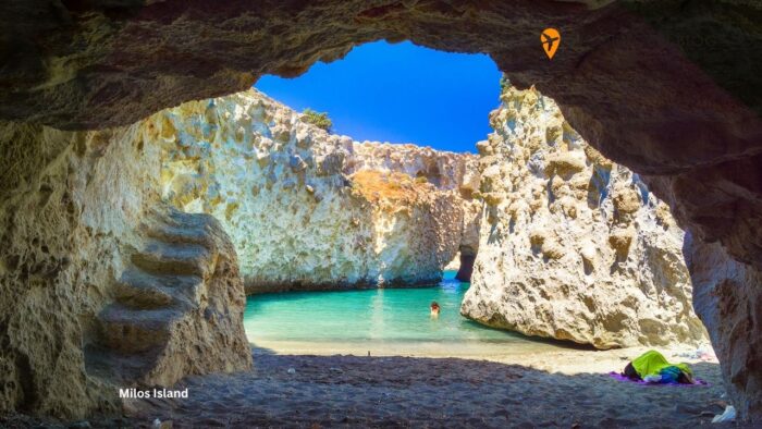 Cave of Papafragas Milos, Cyclades Greece