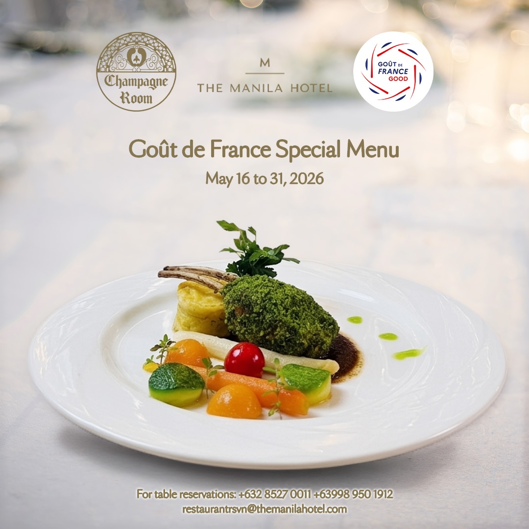 The Manila Hotel joins the global celebration of Gou?t de France 2026 with a refined French dining experience at the hotel’s iconic Champagne Room