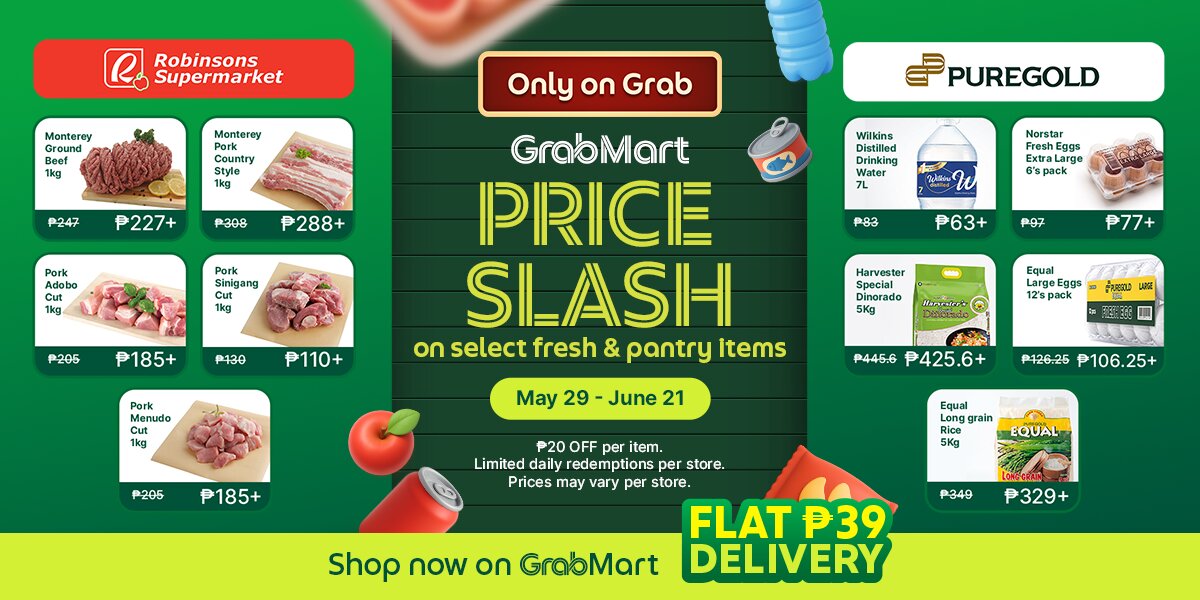 GrabMart offers weekend grocery savings with Robinsons SuperMarket and Puregold