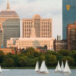 Charles river with Boston skyline, Massachusetts
