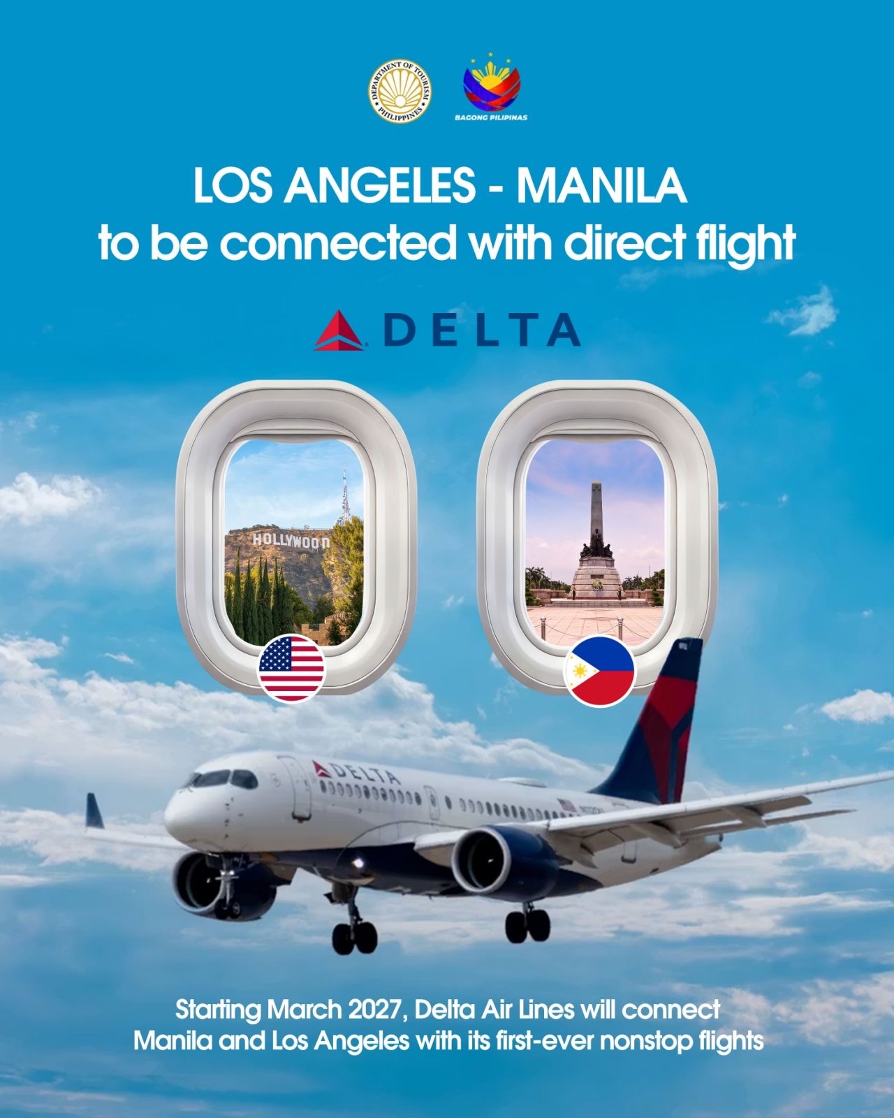 DOT Welcomes Delta Air Lines’ New Los Angeles–Manila Nonstop Service Starting in 2027