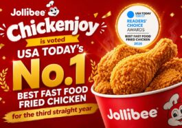 Jollibee Chickenjoy is voted USA TODAY’s No. 1 Best Fast Food Fried Chicken for the third straight year