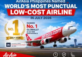 AirAsia Philippines Named World's Most Punctual Low-Cost Airline in July 2026