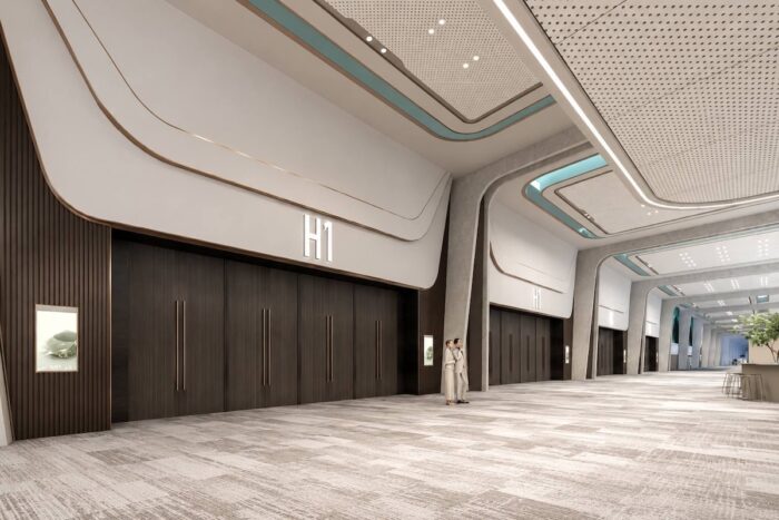 Artist’s perspective of SMXCITE, set to open in early 2027 as the Philippines’ largest international exhibition venue.