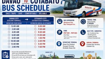 Davao to Cotabato Bus Schedule