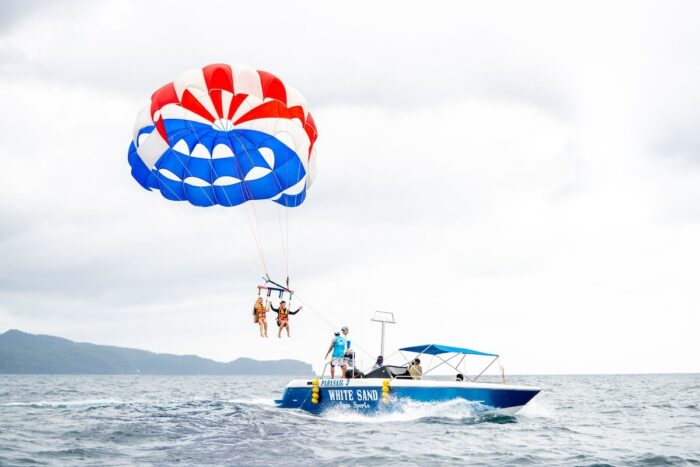 Parasailing is one of the many exciting leisure experiences highlighted during the Boracay familiarization tour (Photo by Kevin Evora)