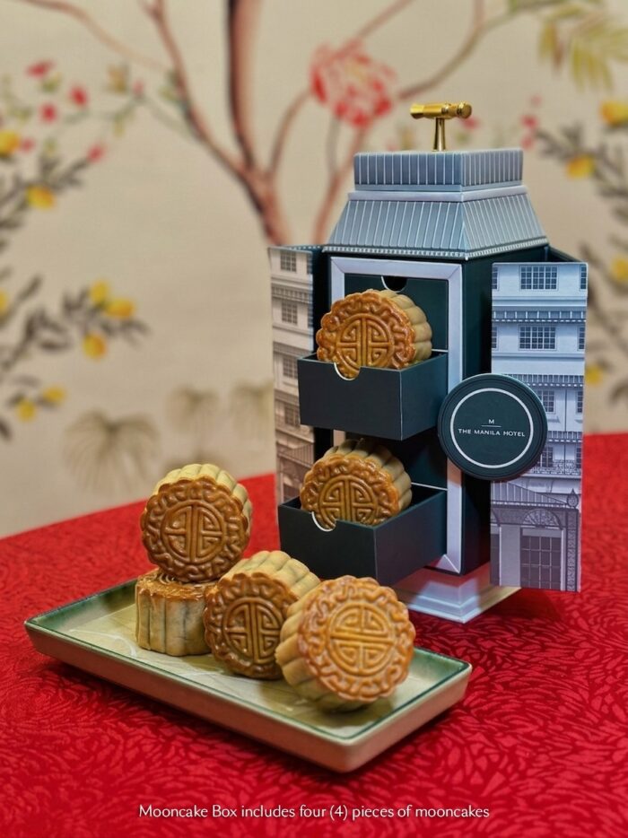 The Mooncake Box includes four pieces of mooncakes, and is inspired by the iconic facade and architecture of the Grand Dame