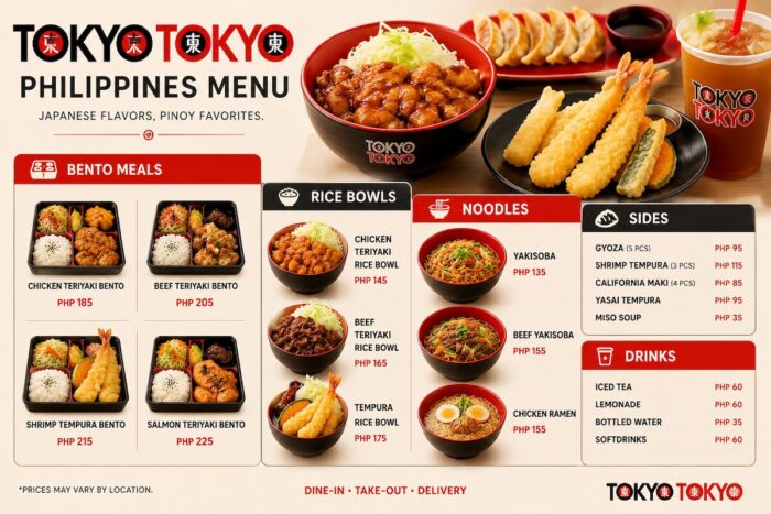 Tokyo Tokyo Philippines Menu