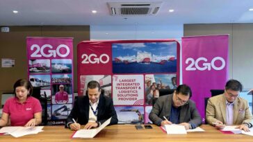 (Left to right) 2GO Forwarding Business Unit Head Faye Alonzo, SM Hotels and Conventions Corporation SVP Walid Wafik, Central Business Park President Erickberth Calupe, and SM Prime Holdings Senior Vice President and Estate Management and Development Head Jessel Kabigting