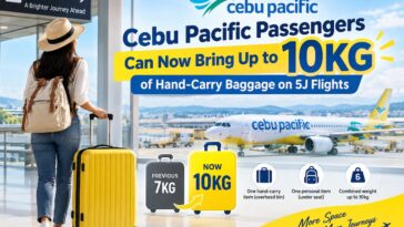 Cebu Pacific Passengers Can Now Bring Up to 10KG of Hand-Carry Baggage on 5J Flights
