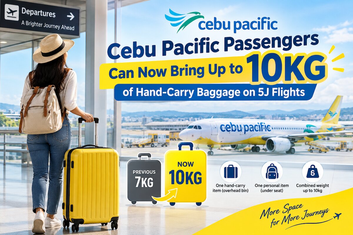 BREAKING: Cebu Pacific Increases Hand-Carry Baggage Allowance to 10KG