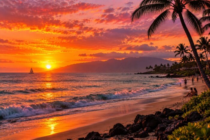 Sunset in Maui, Hawaii, USA
