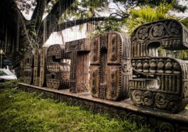 A beautiful carved landmark showcasing the rich cultural heritage, artistic craftsmanship, and local pride of Bustos, Bulacan.