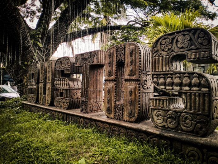 A beautiful carved landmark showcasing the rich cultural heritage, artistic craftsmanship, and local pride of Bustos, Bulacan.