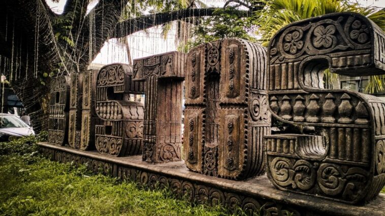 A beautiful carved landmark showcasing the rich cultural heritage, artistic craftsmanship, and local pride of Bustos, Bulacan.
