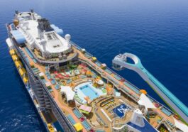 A bird’s-eye view of Odyssey of the Seas, which delivers something for everyone from bow to stern, with 12 experiences that span adventures, from a signature VR, bungee trampoline experience to glow-in-the-dark laser tag, restaurants with