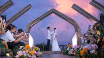 Bridal Fashion Show featuring FIDA designs worn by Shutter Models and Talent Management at the Ceremony Garden, Mactan Newtown Beach.