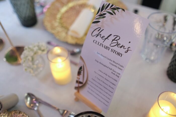 Guests savor Chef Ben Cruzate's ten-course "Culinary Story," where every dish marked a chapter of his career.