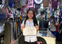 Inside a local second-hand clothing store, budget shoppers can discover a variety of pre-loved apparel at prices starting at 10 pesos.