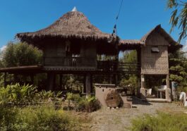 “Silid ng Buhay.” — Filipino nipa houses on stilts, an example of traditional Filipino architecture, in the cultural attraction