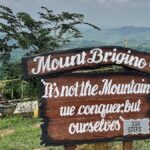 The long staircase and the sign for Mount Brigino indicated the tough journey that lay ahead of us even as we climbed step by step.