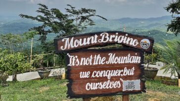 The long staircase and the sign for Mount Brigino indicated the tough journey that lay ahead of us even as we climbed step by step.