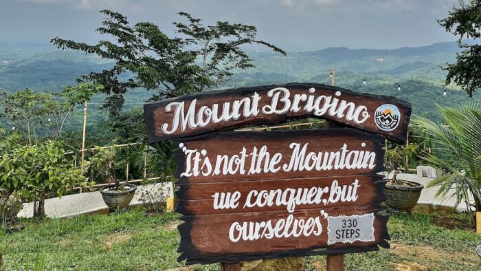 The long staircase and the sign for Mount Brigino indicated the tough journey that lay ahead of us even as we climbed step by step.