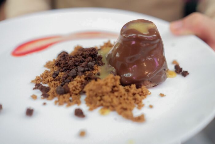 Beautiful Disaster Volcano MousseA dessert named for the year Chef Ben returned to Tagaytay, during the pandemic and the Taal eruption. 
